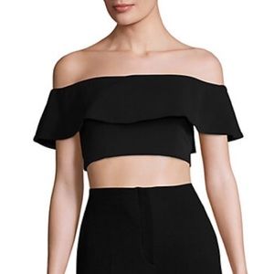 Jay Godfrey Walker Off-the-Shoulder Crop Top